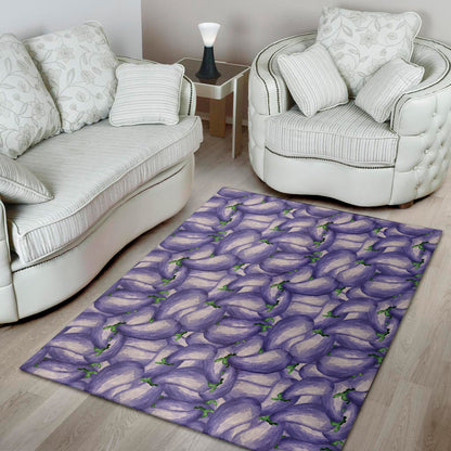 Watercolor Eggplant Print Area Rug