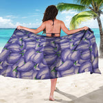 Watercolor Eggplant Print Beach Sarong Wrap