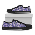 Watercolor Eggplant Print Black Low Top Sneakers