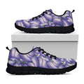 Watercolor Eggplant Print Black Running Shoes