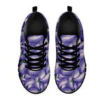 Watercolor Eggplant Print Black Sneakers
