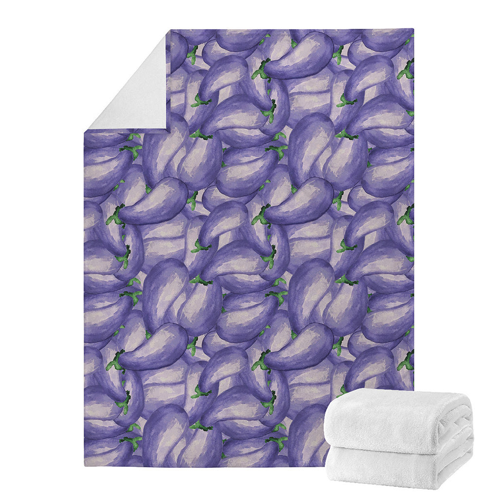 Watercolor Eggplant Print Blanket