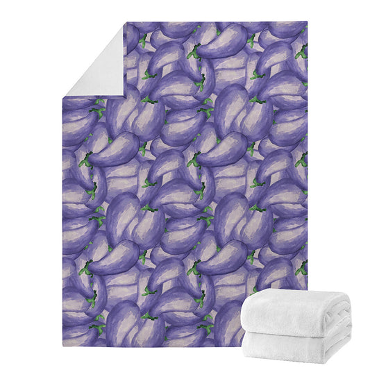 Watercolor Eggplant Print Blanket