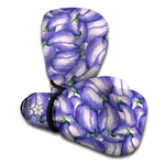 Watercolor Eggplant Print Boxing Gloves