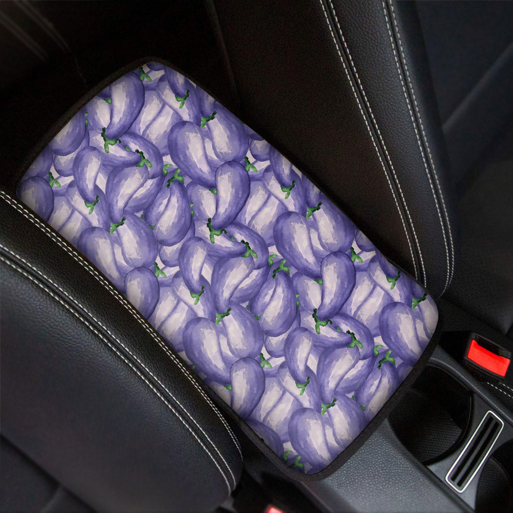 Watercolor Eggplant Print Car Center Console Cover
