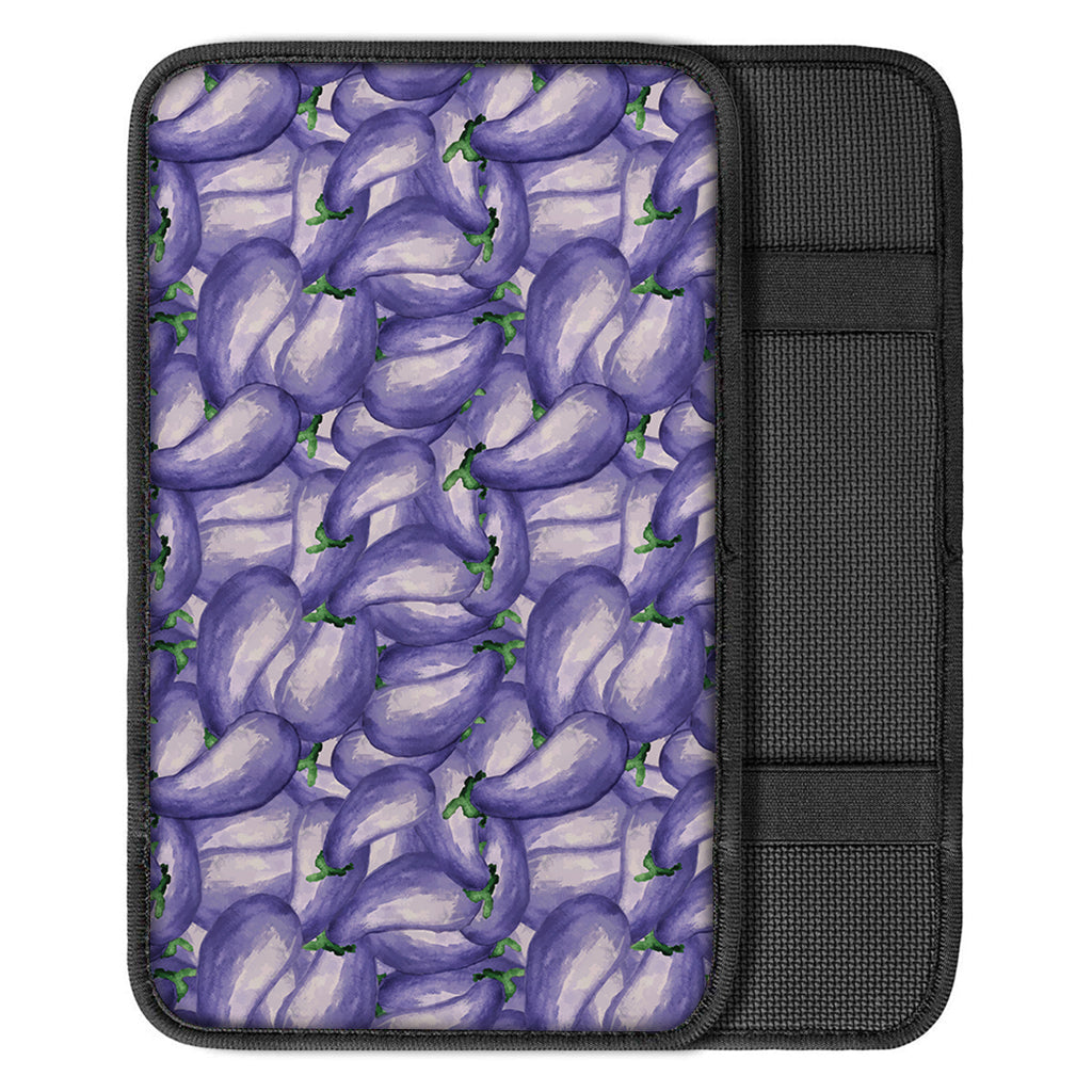 Watercolor Eggplant Print Car Center Console Cover