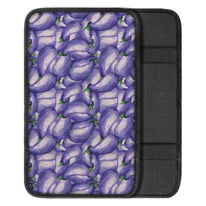 Watercolor Eggplant Print Car Center Console Cover
