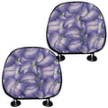 Watercolor Eggplant Print Car Headrest Covers