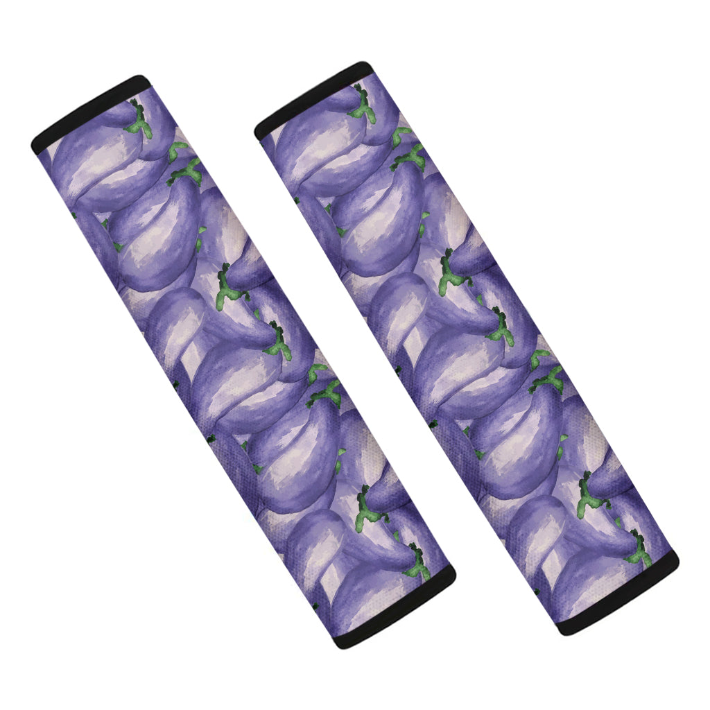 Watercolor Eggplant Print Car Seat Belt Covers