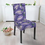 Watercolor Eggplant Print Dining Chair Slipcover