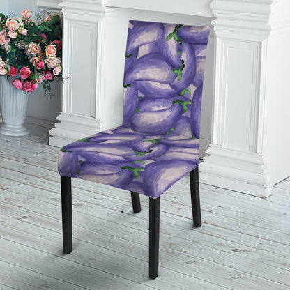 Watercolor Eggplant Print Dining Chair Slipcover