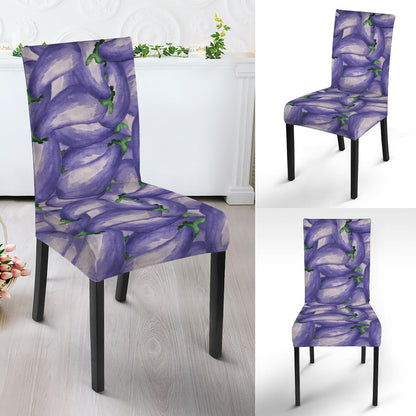 Watercolor Eggplant Print Dining Chair Slipcover