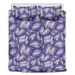 Watercolor Eggplant Print Duvet Cover Bedding Set