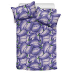 Watercolor Eggplant Print Duvet Cover Bedding Set
