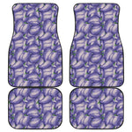 Watercolor Eggplant Print Front and Back Car Floor Mats