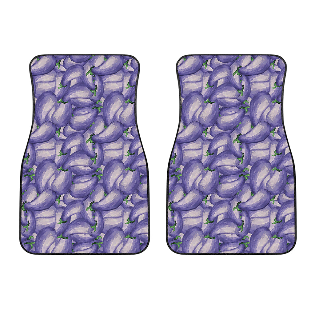 Watercolor Eggplant Print Front Car Floor Mats