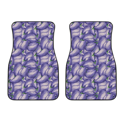 Watercolor Eggplant Print Front Car Floor Mats