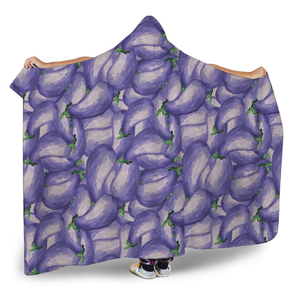 Watercolor Eggplant Print Hooded Blanket