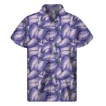 Watercolor Eggplant Print Men's Short Sleeve Shirt