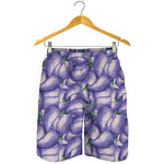 Watercolor Eggplant Print Men's Shorts