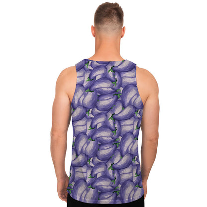 Watercolor Eggplant Print Men's Tank Top