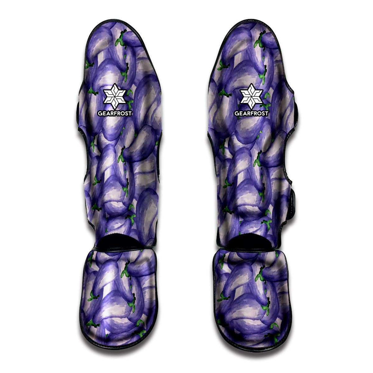 Watercolor Eggplant Print Muay Thai Shin Guard