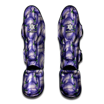 Watercolor Eggplant Print Muay Thai Shin Guard