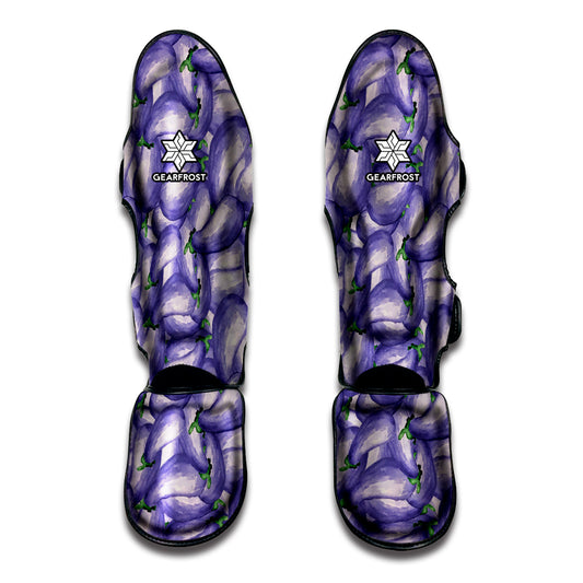 Watercolor Eggplant Print Muay Thai Shin Guard