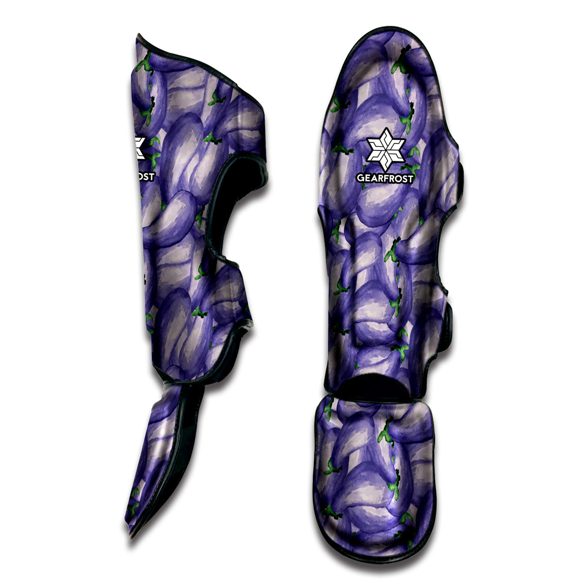 Watercolor Eggplant Print Muay Thai Shin Guard