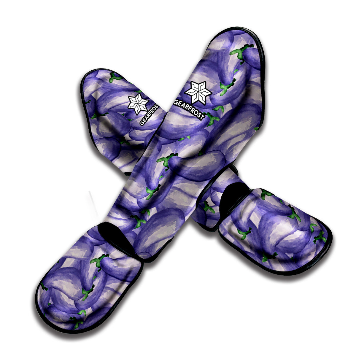 Watercolor Eggplant Print Muay Thai Shin Guard