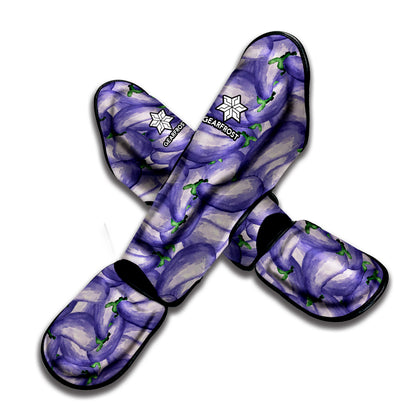 Watercolor Eggplant Print Muay Thai Shin Guard
