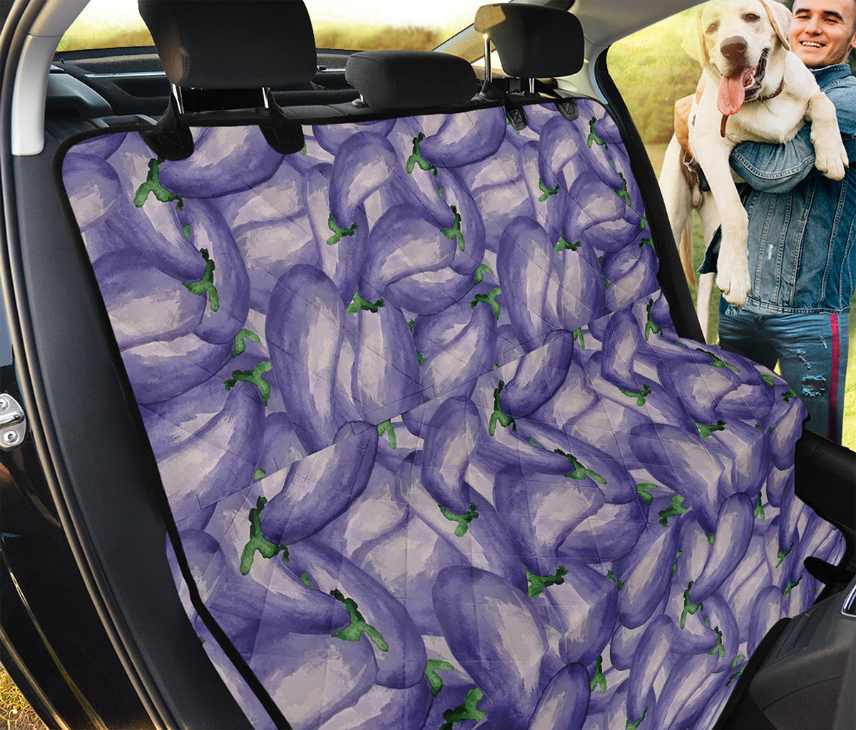 Watercolor Eggplant Print Pet Car Back Seat Cover