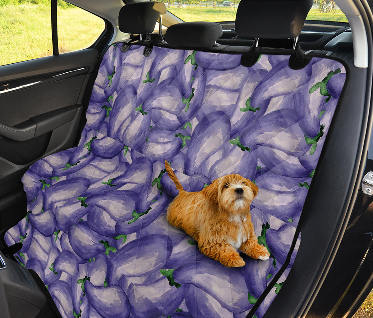 Watercolor Eggplant Print Pet Car Back Seat Cover
