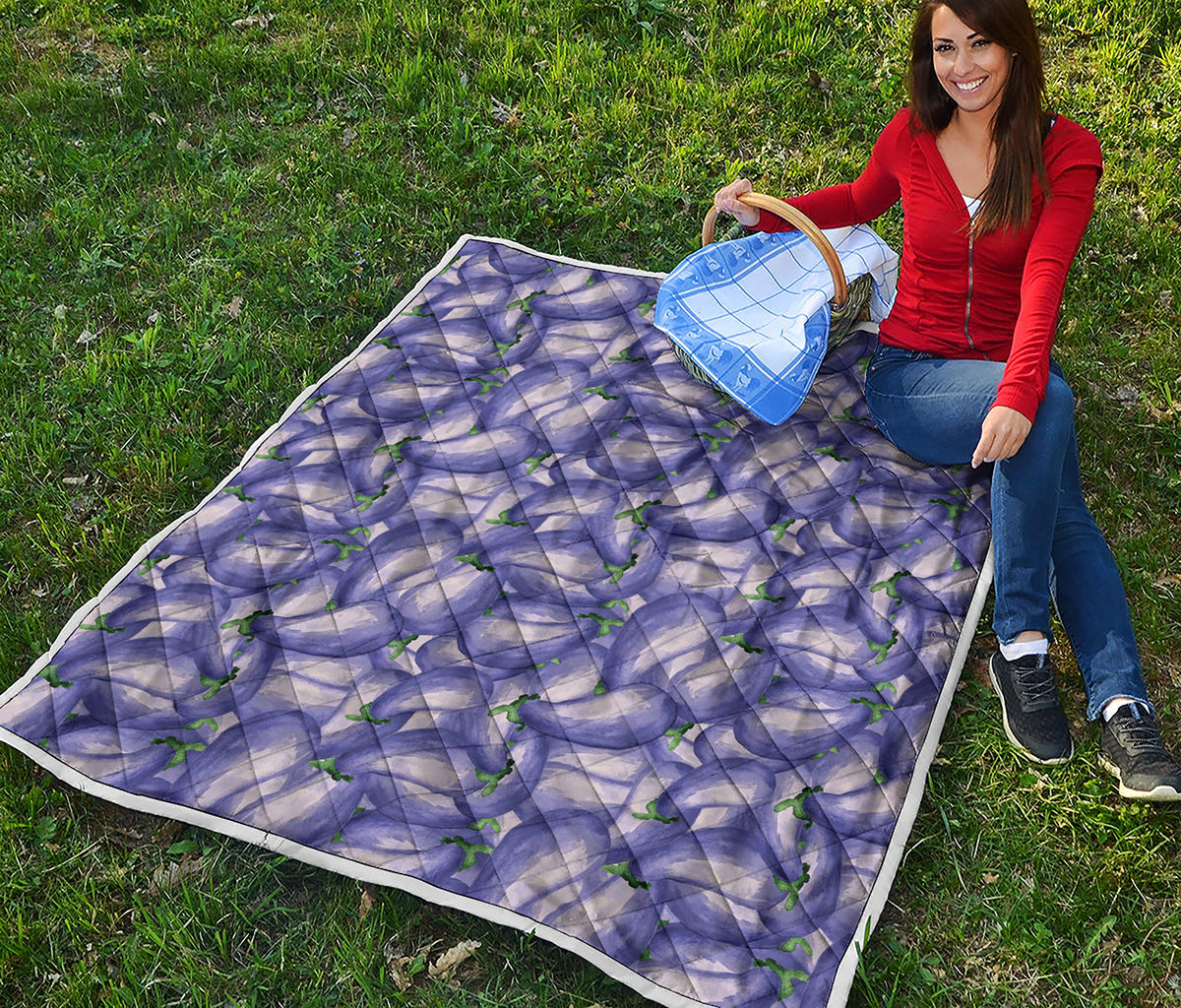 Watercolor Eggplant Print Quilt
