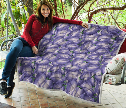 Watercolor Eggplant Print Quilt