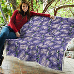 Watercolor Eggplant Print Quilt