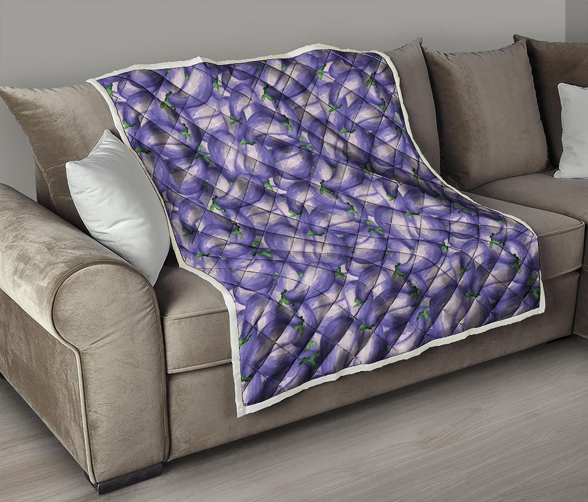 Watercolor Eggplant Print Quilt