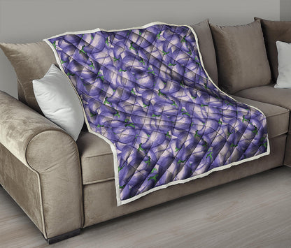 Watercolor Eggplant Print Quilt