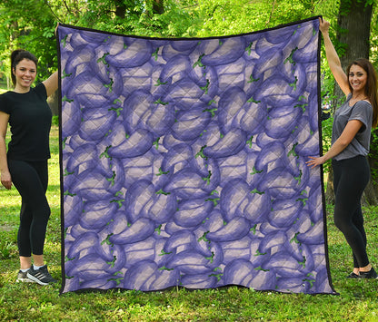 Watercolor Eggplant Print Quilt