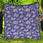 Watercolor Eggplant Print Quilt