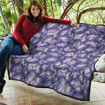 Watercolor Eggplant Print Quilt