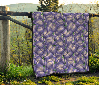Watercolor Eggplant Print Quilt