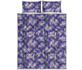 Watercolor Eggplant Print Quilt Bed Set