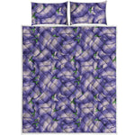 Watercolor Eggplant Print Quilt Bed Set