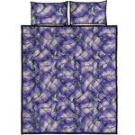 Watercolor Eggplant Print Quilt Bed Set