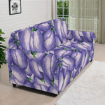 Watercolor Eggplant Print Sofa Cover