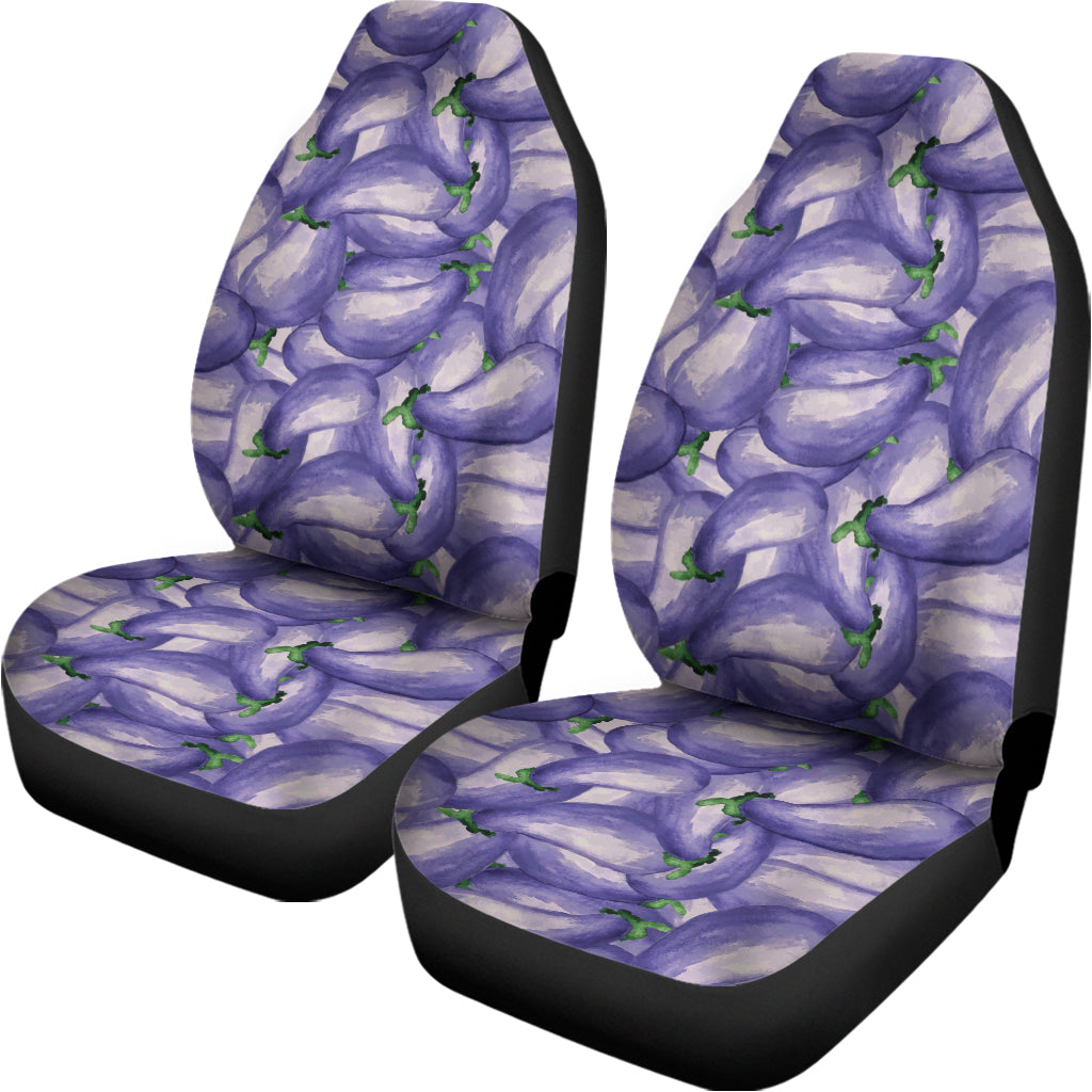 Watercolor Eggplant Print Universal Fit Car Seat Covers