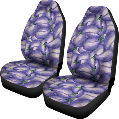 Watercolor Eggplant Print Universal Fit Car Seat Covers