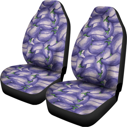 Watercolor Eggplant Print Universal Fit Car Seat Covers