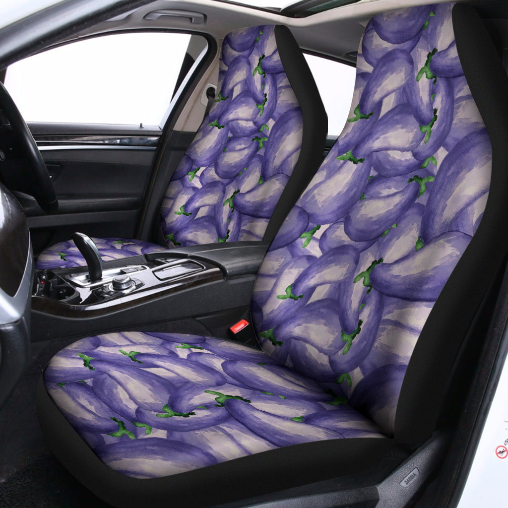 Watercolor Eggplant Print Universal Fit Car Seat Covers